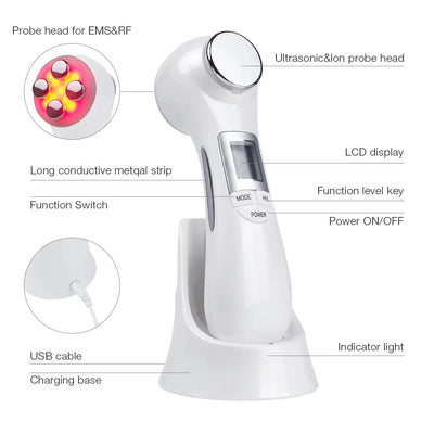 6-in-1 LED Skin Massage  Device – Multi-Mode Facial Lifting & Rejuvenation Tool – lift, luft, seal (Image 5)