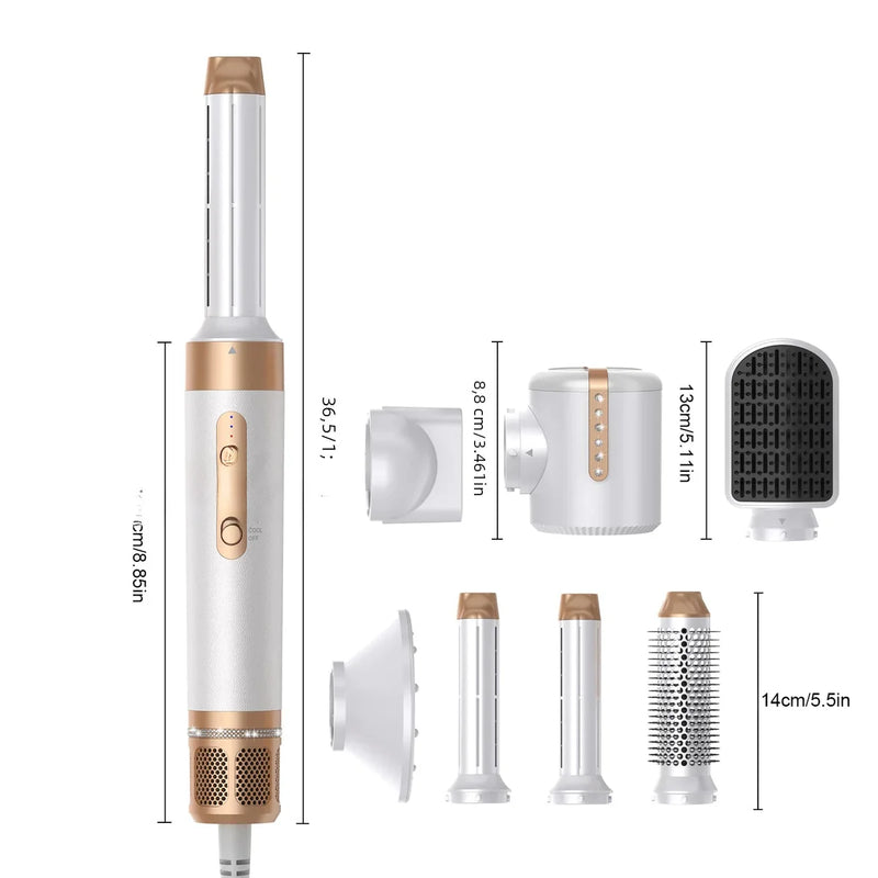 7-in-1 High-Speed Hot Air Brush – Multi-Functional Hair Dryer & Volumizer Styler – comb, blower, towel (Image 5)