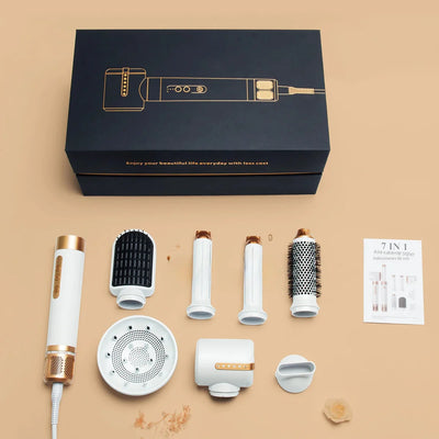 7-in-1 High-Speed Hot Air Brush – Multi-Functional Hair Dryer & Volumizer Styler – comb, blower, towel (Image 7)