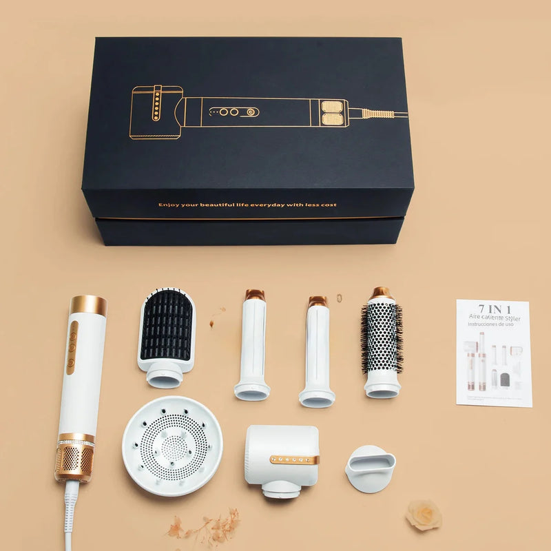 7-in-1 High-Speed Hot Air Brush – Multi-Functional Hair Dryer & Volumizer Styler – comb, blower, towel (Image 7)