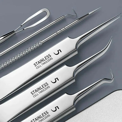 8pcs Ultra-fine Beauty Salon Acne Needle Tool Set – Professional Blackhead & Pimple Extractors – file, manicure, comb (Image 5)