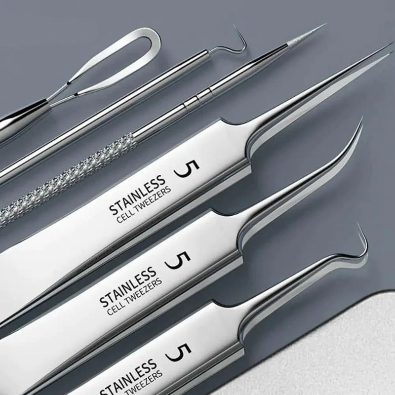 8pcs Ultra-fine Beauty Salon Acne Needle Tool Set – Professional Blackhead & Pimple Extractors – file, manicure, comb (Image 5)