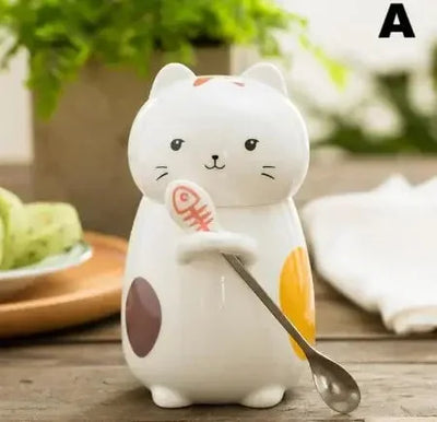 Ceramic Cat Mug with Lid – Perfect for Coffee & Tea – turn, por, potted (Image 4)