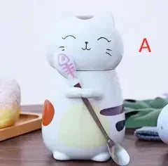 Ceramic Cat Mug with Lid – Perfect for Coffee & Tea – turn, por, potted (Image 5)