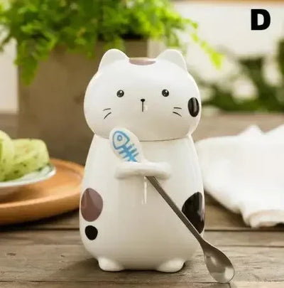 Ceramic Cat Mug with Lid – Perfect for Coffee & Tea – turn, por, potted (Image 8)