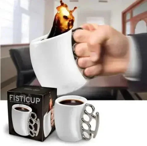 Couple Ceramic Coffee Mug Set – Boxing Fist Design – stein, individual, tree (Image 4)
