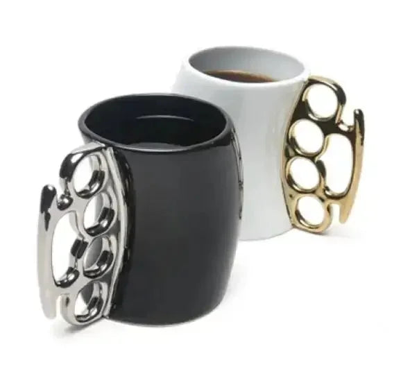 Couple Ceramic Coffee Mug Set – Boxing Fist Design – stein, individual, tree (Image 5)