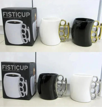 Couple Ceramic Coffee Mug Set – Boxing Fist Design – stein, individual, tree (Image 6)