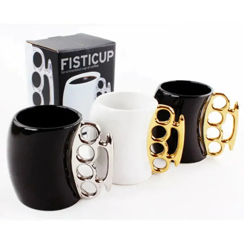 Couple Ceramic Coffee Mug Set – Boxing Fist Design – stein, individual, tree (Image 7)