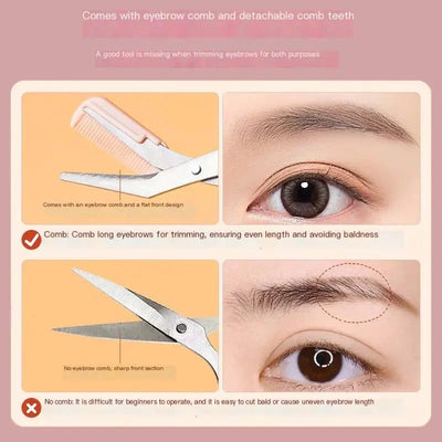 Eyebrow Scissors with Comb – For Beginners & Makeup – easy, sharp, phonics (Image 4)