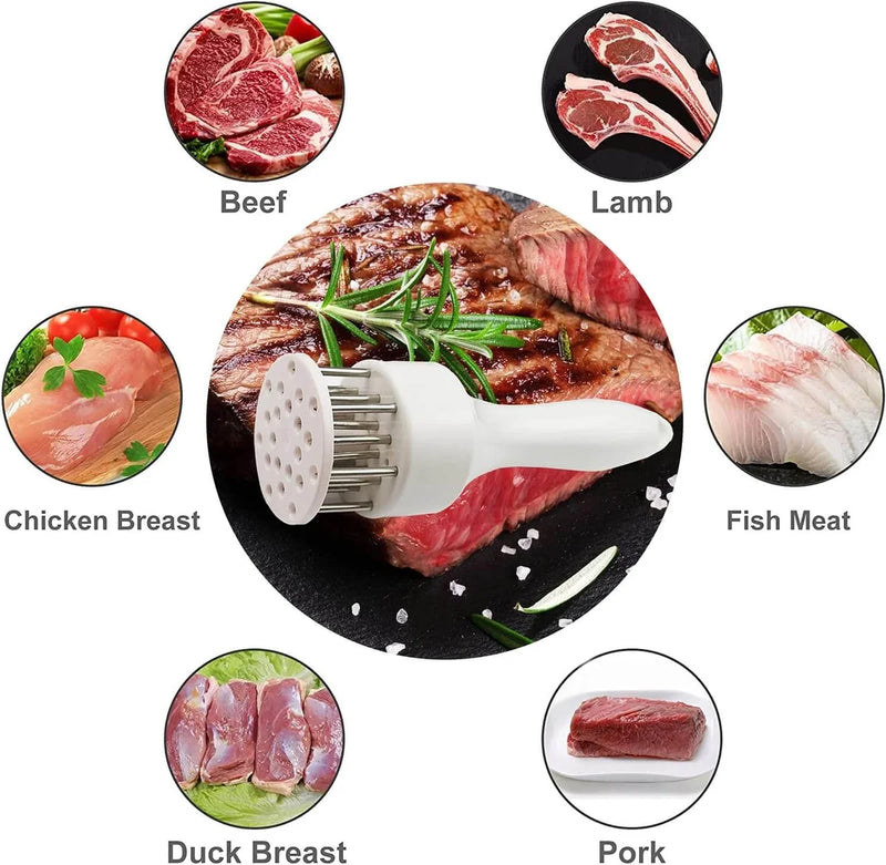 Meat Tenderizer Needle – 48 Stainless Steel Blades for BBQ & Marinade – rib, pin, iron (Image 3)