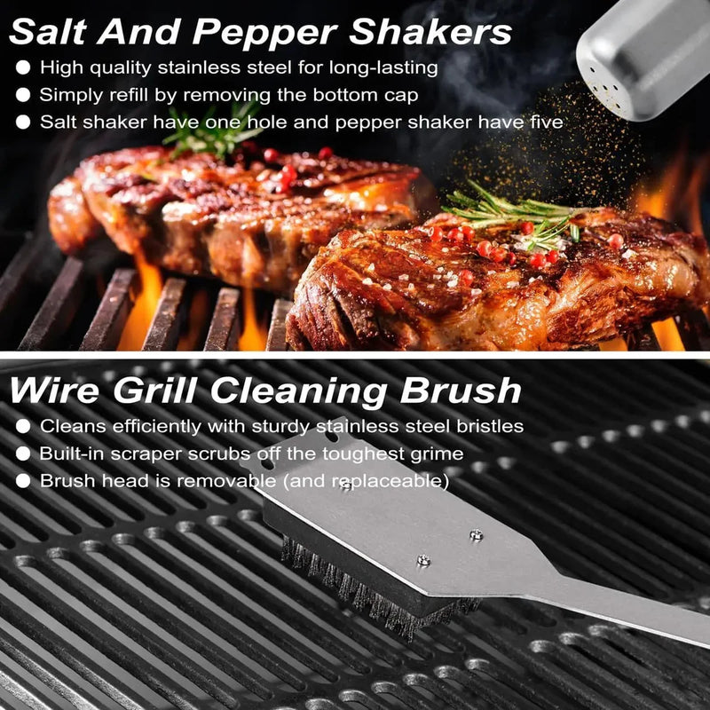 POLIGO 29 PCS BBQ Grill Accessories Set – Stainless Steel – net, iron, pin (Image 2)