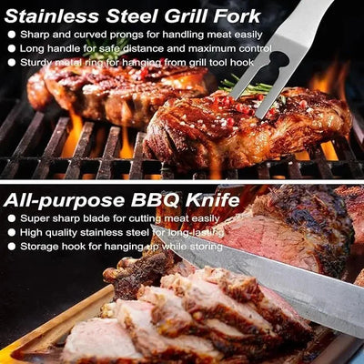POLIGO 29 PCS BBQ Grill Accessories Set – Stainless Steel – net, iron, pin (Image 3)