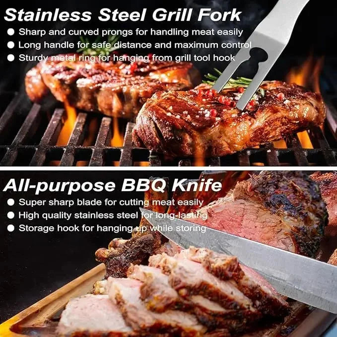 POLIGO 29 PCS BBQ Grill Accessories Set – Stainless Steel – net, iron, pin (Image 3)