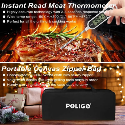 POLIGO 29 PCS BBQ Grill Accessories Set – Stainless Steel – net, iron, pin (Image 5)