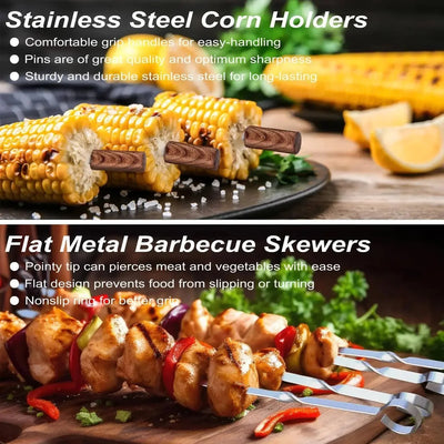 POLIGO 29 PCS BBQ Grill Accessories Set – Stainless Steel – net, iron, pin (Image 7)
