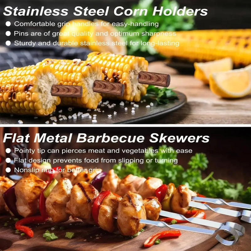 POLIGO 29 PCS BBQ Grill Accessories Set – Stainless Steel – net, iron, pin (Image 7)