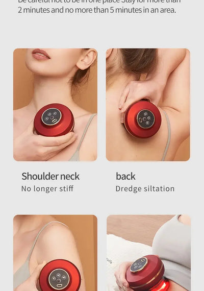 Portable Electric Cupping Massager – 2-Cup Vacuum Therapy with Red Light for Muscle Pain Relief – soft, cup, torch (Image 5)