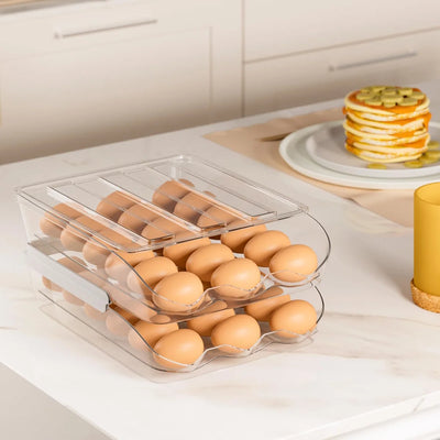 Rolling Drawer Organizer – Kitchen Egg Storage – bin, turntable, pocket (Image 2)