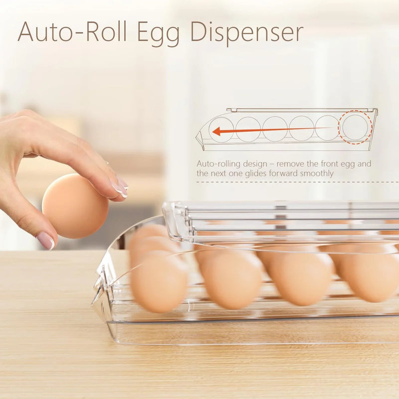 Rolling Drawer Organizer – Kitchen Egg Storage – bin, turntable, pocket (Image 3)