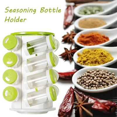 Rotating Spice Jar Set – with 16 Multi-Hole Holders – rack, carry, pot (Image 3)