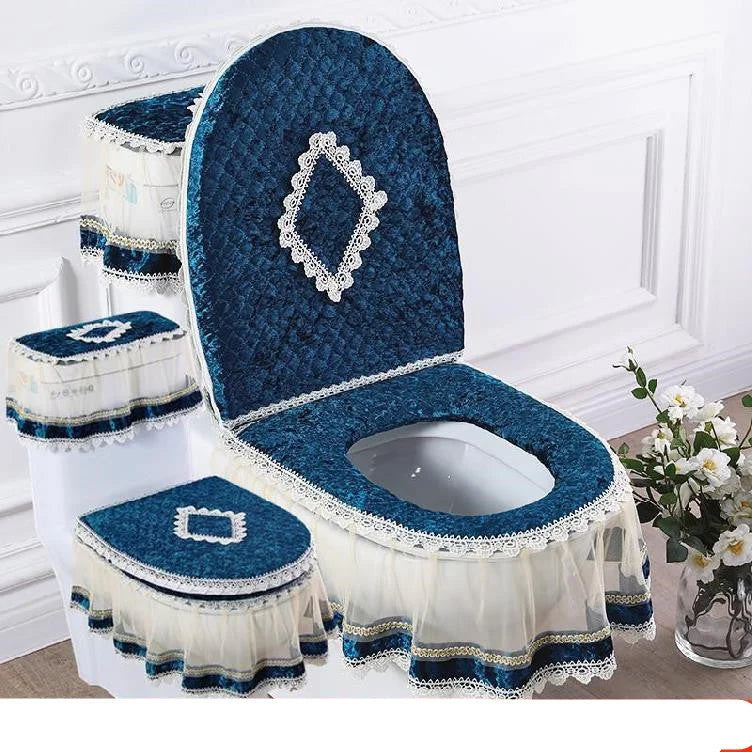 Three-Piece Toilet Seat Set – Soft Washable Bathroom Cushion – potty, hassock, ottoman (Image 3)