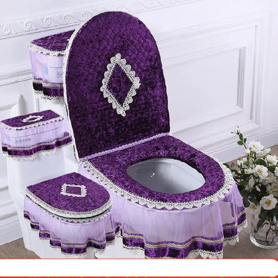 Three-Piece Toilet Seat Set – Soft Washable Bathroom Cushion – potty, hassock, ottoman (Image 4)