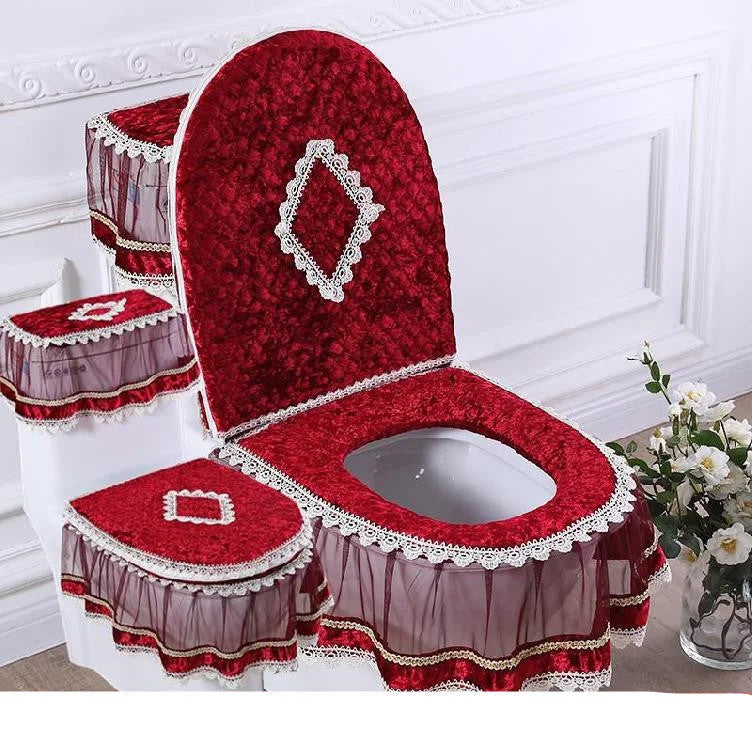 Three-Piece Toilet Seat Set – Soft Washable Bathroom Cushion – potty, hassock, ottoman (Image 5)