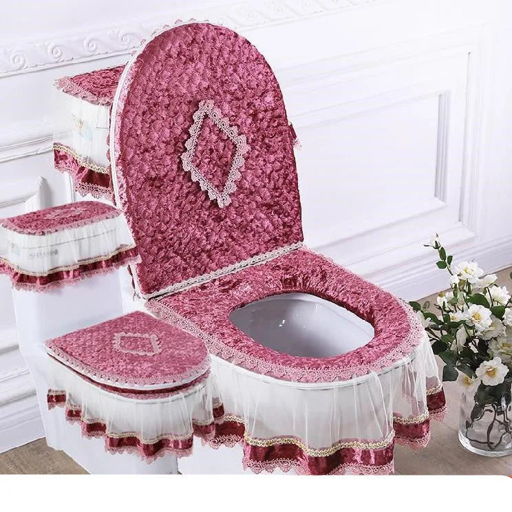 Three-Piece Toilet Seat Set – Soft Washable Bathroom Cushion – potty, hassock, ottoman (Image 6)