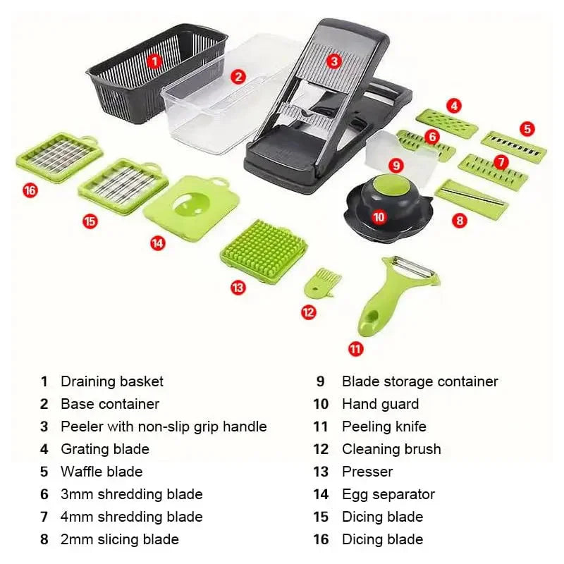 Vegetable Chopper & Mandolin Slicer – Multi-Functional Kitchen Tool – choppers, dicer, adz (Image 2)