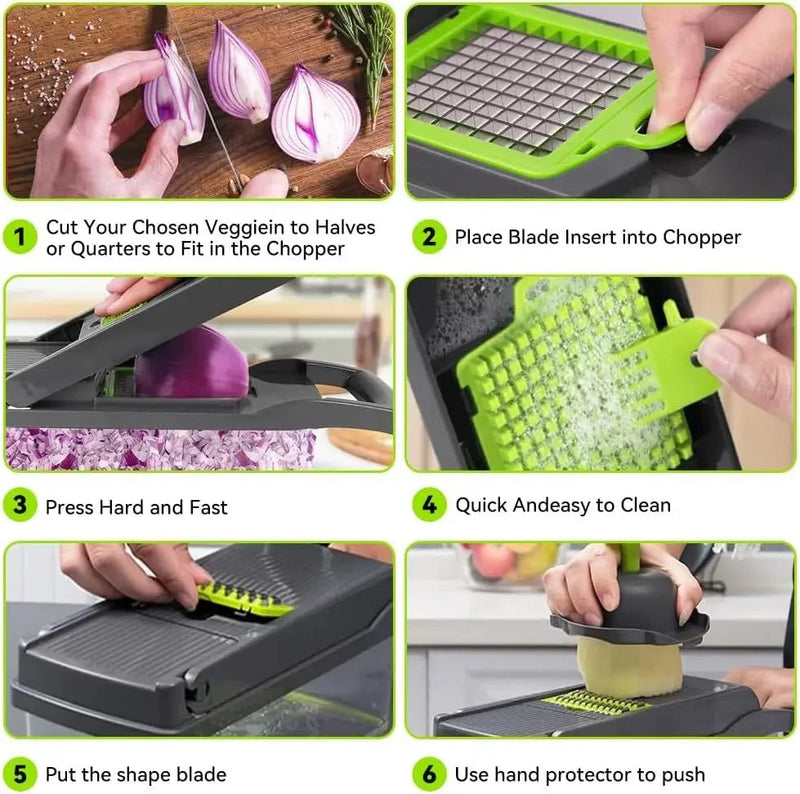 Vegetable Chopper & Mandolin Slicer – Multi-Functional Kitchen Tool – choppers, dicer, adz (Image 4)