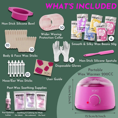 56pc Waxing Kit – for Face & Body Hair Removal – ball, batik, det (Image 6)