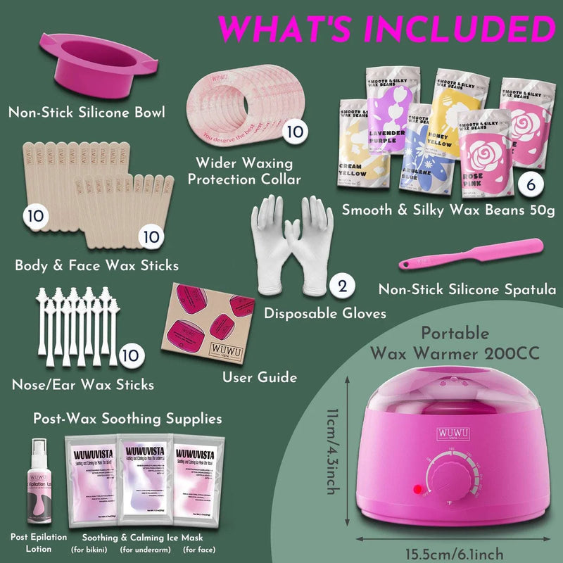 56pc Waxing Kit – for Face & Body Hair Removal – ball, batik, det (Image 6)