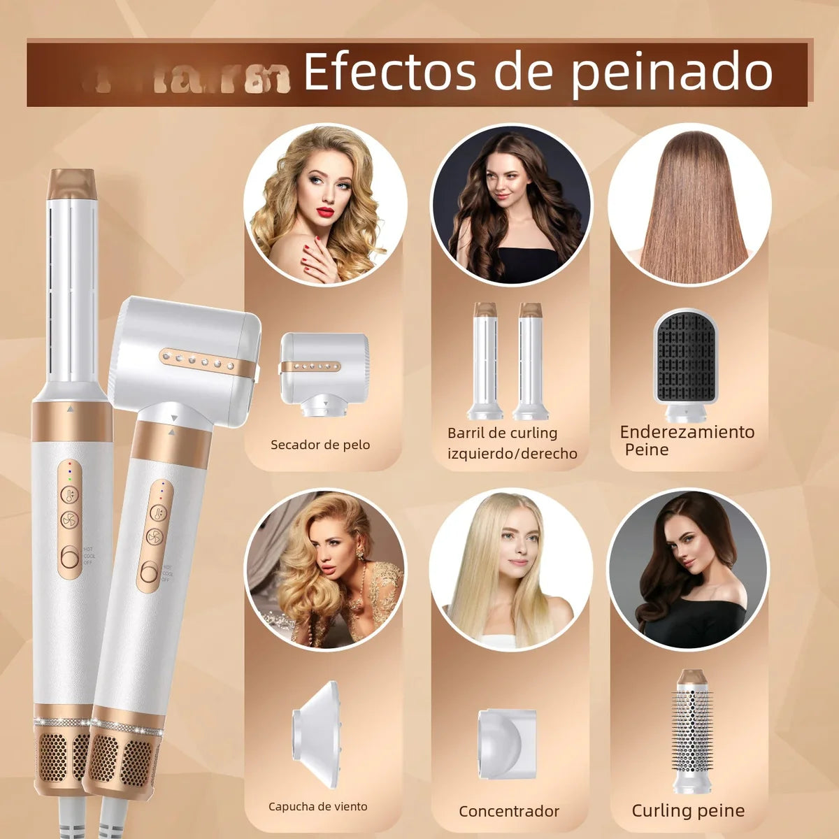 7-in-1 High-Speed Hot Air Brush – Multi-Functional Hair Dryer & Volumizer Styler – comb, blower, towel (Image 3)