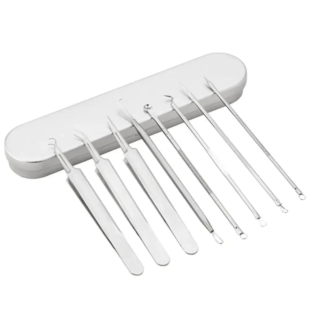 8pcs Ultra-fine Beauty Salon Acne Needle Tool Set – Professional Blackhead & Pimple Extractors – file, manicure, comb (Image 4)