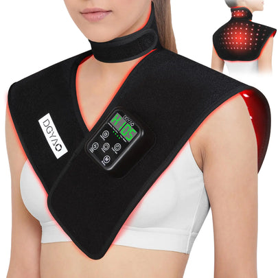 TUOB Red Light Therapy Wrap – Cordless 850nm Infrared Shoulder & Neck Massager for Joint & Muscle Pain Relief – stole, boa, pink (Image 1)