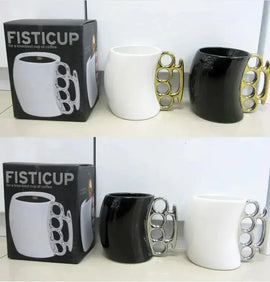 Couple Ceramic Coffee Mug Set – Boxing Fist Design – stein, individual, tree (Image 2)