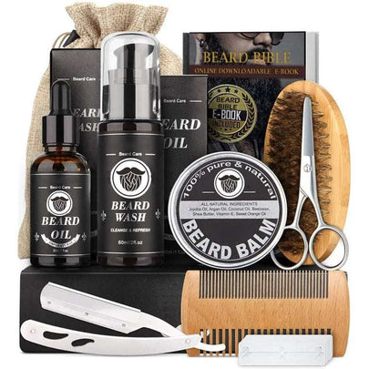 Men’s Beard Grooming Kit with Roller & Disinfectant – pipes, float, puff (Image 1)