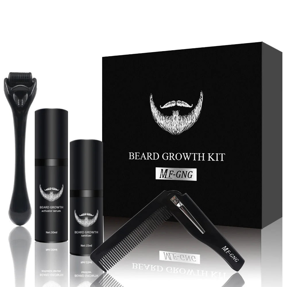 Men’s Beard Grooming Kit with Roller & Disinfectant – pipes, float, puff (Image 2)