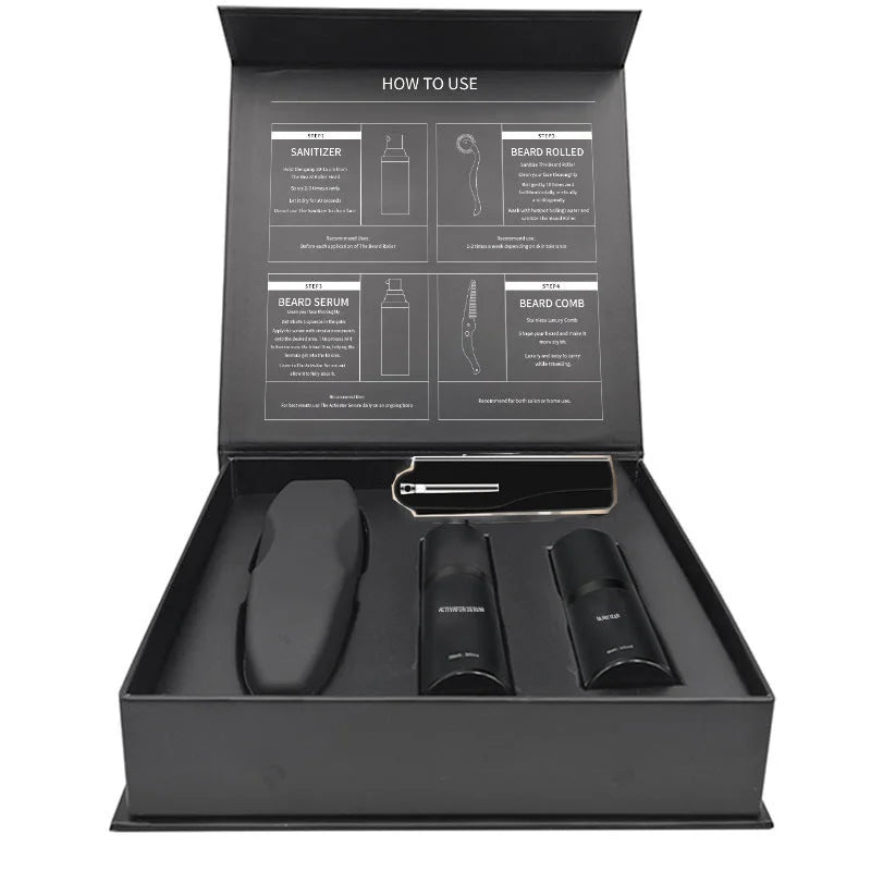 Men’s Beard Grooming Kit with Roller & Disinfectant – pipes, float, puff (Image 3)