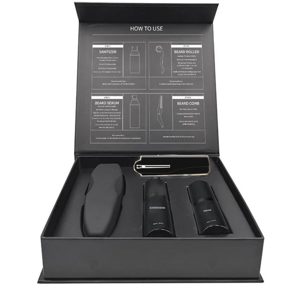 Men’s Beard Grooming Kit with Roller & Disinfectant – pipes, float, puff (Image 3)