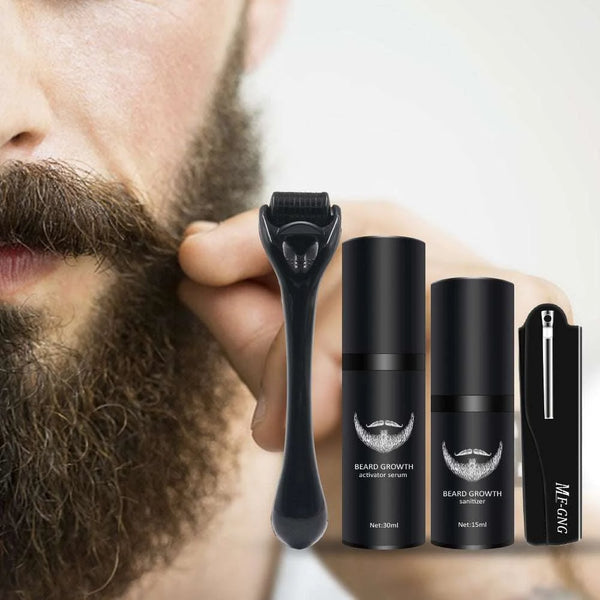 Men’s Beard Grooming Kit with Roller & Disinfectant – pipes, float, puff (Image 4)