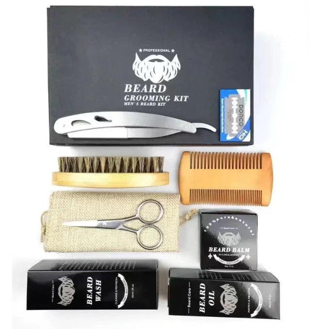 Men’s Beard Grooming Kit with Roller & Disinfectant – pipes, float, puff (Image 8)
