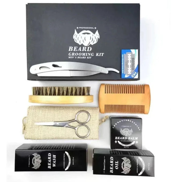 Men’s Beard Grooming Kit with Roller & Disinfectant – pipes, float, puff (Image 8)