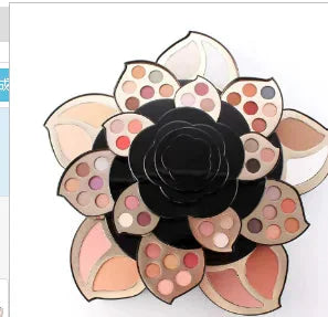 Multifunctional Makeup Full Set – Complete Cosmetic Kit with Black Floral Palette – face, panoply, pack (Image 1)