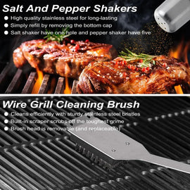 POLIGO 29 PCS BBQ Grill Accessories Set – Stainless Steel – net, iron, pin (Image 2)