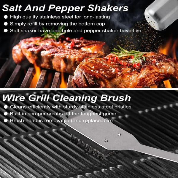 POLIGO 29 PCS BBQ Grill Accessories Set – Stainless Steel – net, iron, pin (Image 2)