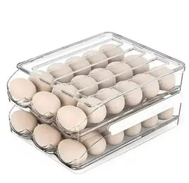 Rolling Drawer Organizer – Kitchen Egg Storage – bin, turntable, pocket (Image 1)