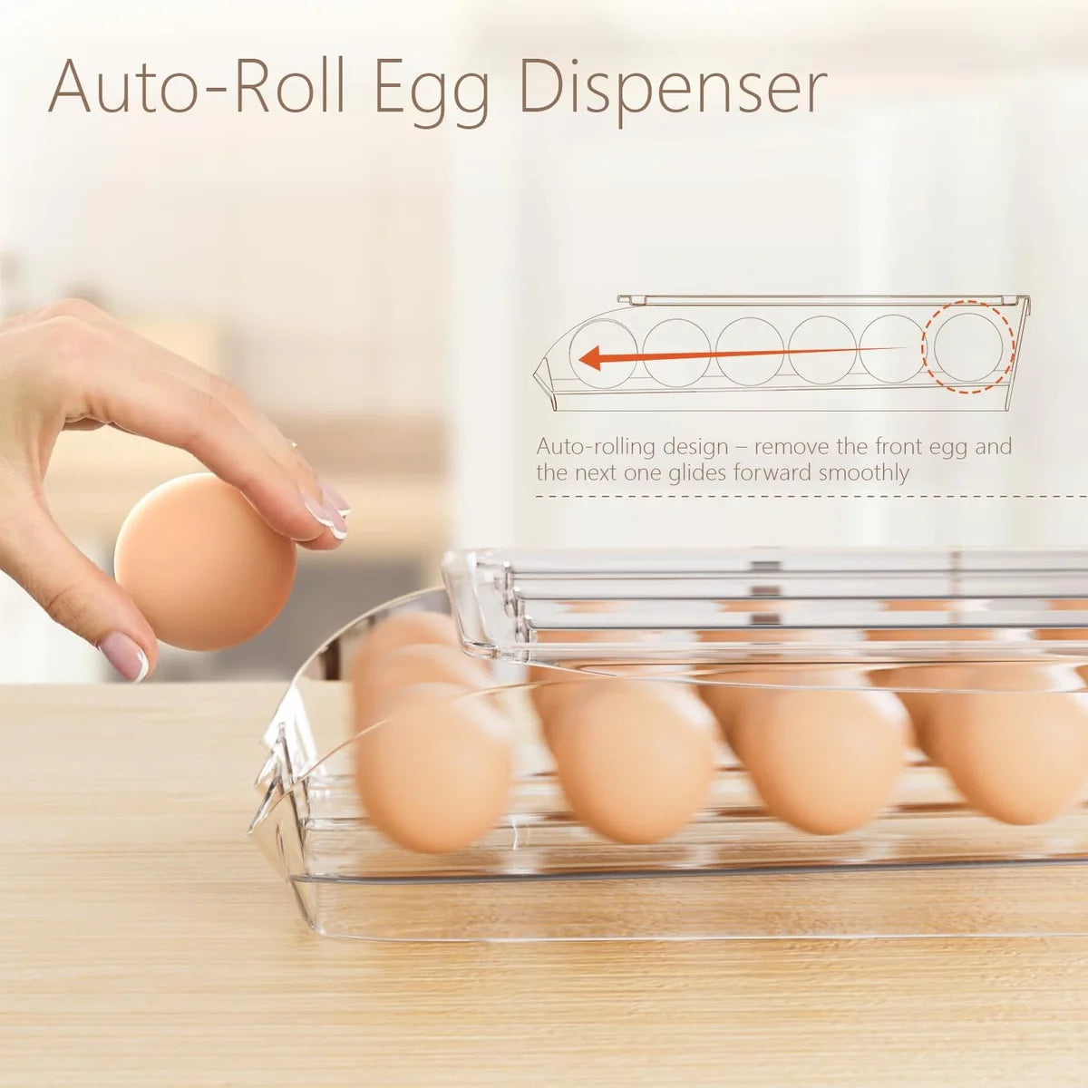 Rolling Drawer Organizer – Kitchen Egg Storage – bin, turntable, pocket (Image 3)