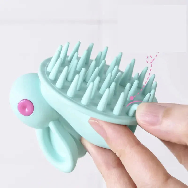 Soft Rubber Shampoo Brush – Kids’ Scalp Massage – squash, squashing, squeegee (Image 5)
